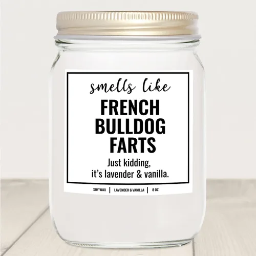 Vista 5 de You Nique Designs - Vela de bulldog francés, 8 onzas, Bulldog francés, regalos para papá francés para hombres y mujeres, vela de perro toro francés