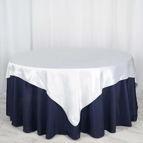 Vista 44 de Efavormart Paquete de 5 Sobremanteles Cuadrados de Satén de 60" para Decoraciones de Mesa de Bodas, Catering y Fiestas, Cubierta de Mantel Negro