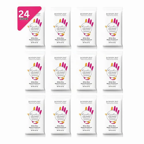 Vista 6 de Bodipure Mascarilla de mano de queratina, 24 unidades, hidratación profunda para manos secas, cuidado de uñas