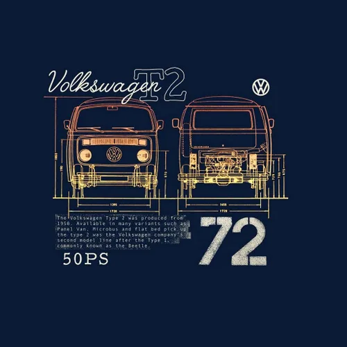 Vista 2 de Volkswagen T2 Mini Van Blueprint - Sudadera para mujer
