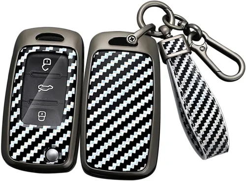 Vista 12 de ontto Funda para llavero de automóvil para Volkswagen Jetta Golf GTI Passat Polo Tiguan Atlas Touareg Beetle Flip Flip Llave plegable, soporte