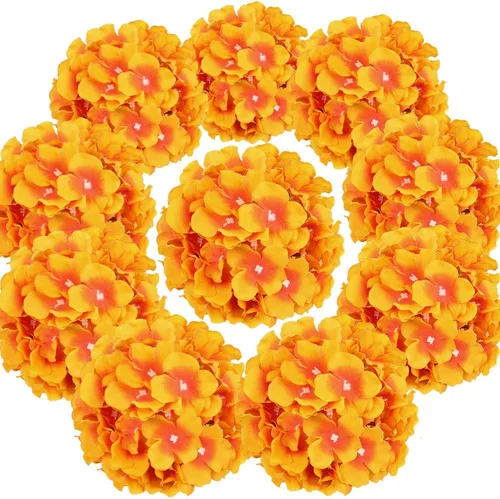 Vista 20 de Cabezales artificiales de hortensias de seda para decoración de bodas caseras, 10