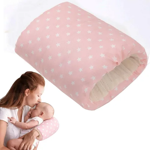 Vista 8 de Almohada de brazo de alimentación para bebé, almohada de algodón suave para recién nacido, almohada de lactancia para bebé, almohada de apoyo