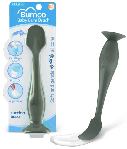 Vista 8 de Bumco Baby Bum Brush + Juego de espátula de viaje en crema (verde salvia)