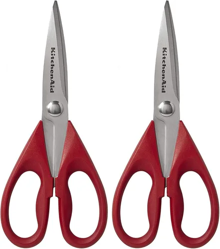 Vista 13 de Tijeras de cocina multiusos KitchenAid con funda protectora, tijeras de acero inoxidable duraderas, aptas para lavavajillas, mango de agarre suave