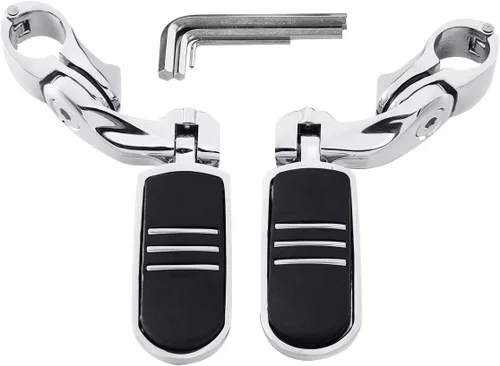 Vista 18 de TCT-MOTORPARTS Estriberas de pie de carretera de montaje largo para Harley Electra Glide, todo con protectores de motor de 1-1/4 pulgadas 1.25 Negro