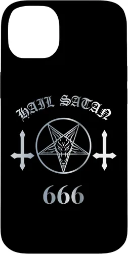 Vista 15 de iPhone 16 Upside Down Cross Satanic Pentagram Hail Satan 666 Case