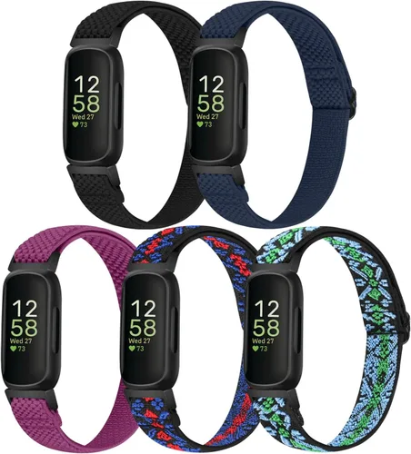 Vista 11 de Bandas elásticas de nailon compatibles con Fitbit Inspire 3/Inspire 2/Inspire HR/Inspire/Ace 3/Ace 2, correas elásticas ajustables suaves