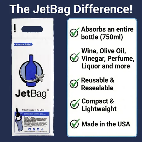 Vista 3 de JetBag Bold - Bolsas de vino para viajes, paquete de 3 bolsas reutilizables protectoras de viaje para botellas de vino, la bolsa de viaje absorbente