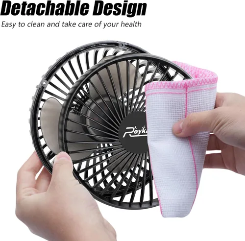 Vista 8 de Roykaw Ventilador portátil de carrito de golf alimentado por USB compatible con los modelos EZGO Club Car Yamaha con tubo cuadrado, ajuste de 3