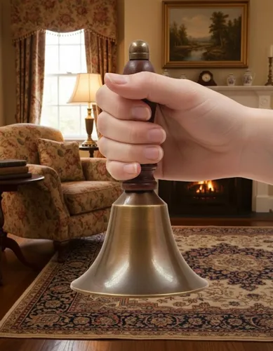 Vista 9 de The Metal Magician - Campana de mano de latón antiguo súper fuerte para bodas, Navidad, escuela