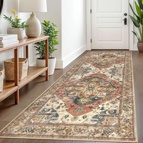 Vista 91 de SIILOOM Alfombra lavable de 2 x 3 pies, alfombra suave color taupe ceniza para entrada, tapete antideslizante para puerta de interior, tapete