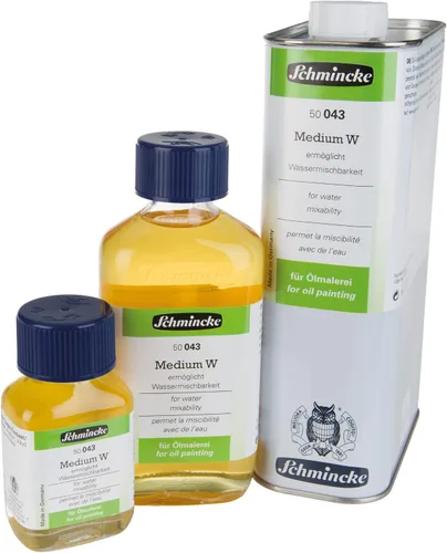 Vista 2 de Schmincke - Medio W, 2.0 fl oz, 50043025, líquido, hace que los colores al óleo se mezclen en agua, aumenta el brillo y la transparencia, inodoro