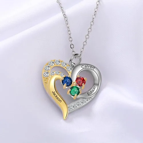 Vista 6 de GLAMCARAT Collar pequeño minimalista de 0.7 a 0.9 pulgadas, chapado en oro de 18 quilates, con piedras de nacimiento, joyería para madres, collar
