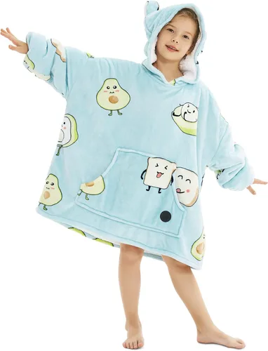 Vista 19 de THREE POODLE - Manta con capucha portátil para mujeres, sudadera con capucha de sherpa de gran tamaño para adultos hombres, mantas con capucha