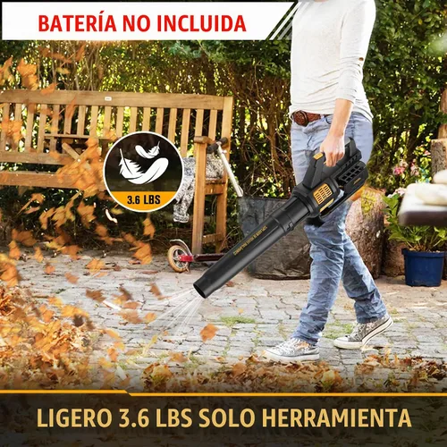 Vista 5 de HEINPRO Soplador de hojas inalámbrico compatible con batería Dewalt 20V Max 400CFM, soplador de hojas eléctrico inalámbrico, velocidad variable