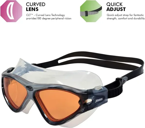 Vista 3 de Zoggs Máscara unisex de triple visión para adultos Gafas de natación con protección UV antivaho Tecnología de lente curva y correa de ajuste