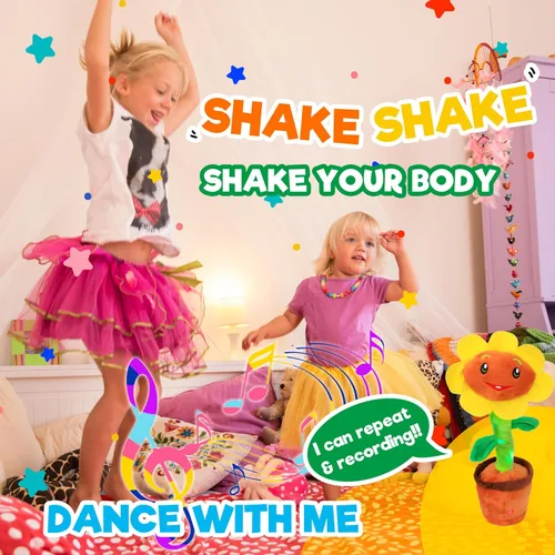 Vista 2 de Easfan Girasol Cantante y Bailarín que Habla Juguete Eléctrico Musical de Peluche Repite Lo Que Dices Divertido Juguete Interactivo Hablante