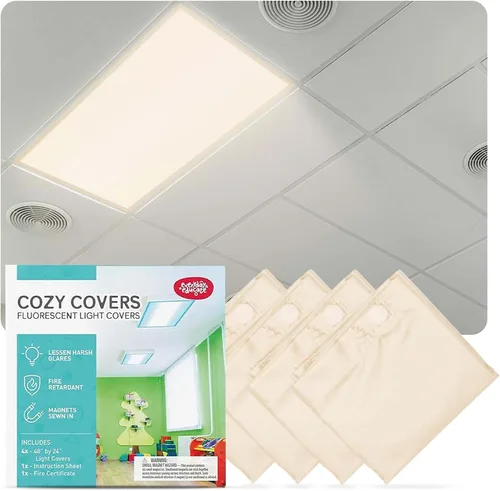 Vista 9 de Everyday Educate Cubiertas de luz fluorescente para luces de techo, cubiertas de luz, filtro fluorescente magnético para oficina, hospitales, hogar