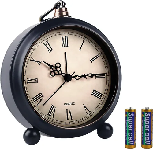 Vista 10 de pxy Lindo y seguro reloj despertador para niños alimentado por batería (batería incluida), reloj despertador analógico súper silencioso analógico