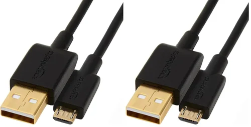Vista 7 de Amazon Basics, Cable de carga USB-A a micro USB, velocidad de transferencia de 480 Mbps con conectores chapados en oro, USB 2.0, 3 pies, color negro