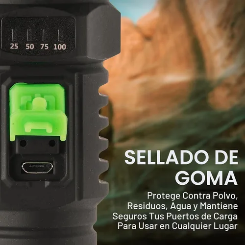 Vista 3 de LitezAll Linterna LED recargable suave al tacto, 70 lúmenes, haz híbrido, linterna compacta ultra ligera con cuerpo de resina resistente, agarre