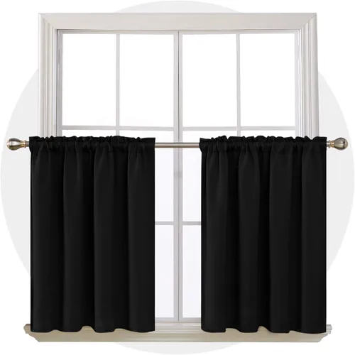 Vista 206 de Deconovo Cortinas opacas, aislamiento térmico, dobladillo para barra, reducción de ruido, certificado Oeko-TEX, cortinas de oscurecimiento