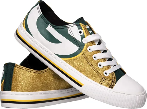 Vista 20 de FOCO Womens NFL Team Logo Ladies Fashion Glitter Low Top Canvas Sneakers Shoes