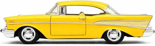 Vista 2 de KiNSMART 1957 Chevy Bel Air Coupé 1:40 Escala 5" Die Cast Metal Coche de Juguete Clásico (Amarillo)