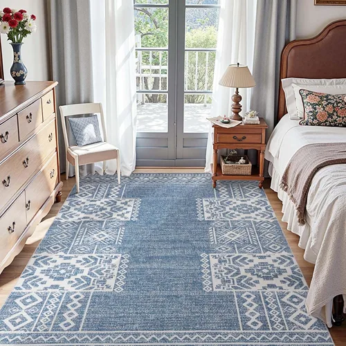 Vista 11 de jinchan Alfombra vintage de pasillo de 3 x 8 pies, ultrafina, lavable, bohemia, geométrica, antideslizante, no desprende pelusa, para dormitorio