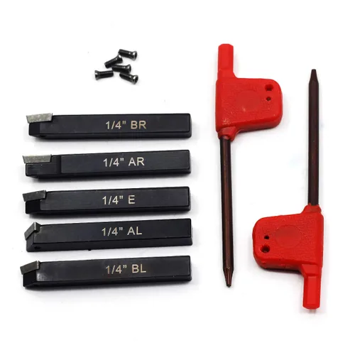 Vista 4 de OSCARBIDE 1/4 "Mini torno de carburo indexable portaherramientas de torneado, herramientas de torno de metal con insertos de carburo