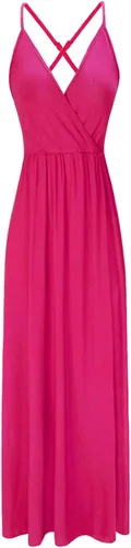 Vista 3 de II ININ - Vestido informal para mujer, veraniego, con cuello en V profundo, estampado floral o unicolor, vestido largo con abertura, para fiesta