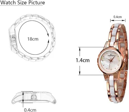 Vista 5 de Keep in Touch Reloj de pulsera de cerámica de acero inoxidable impermeable para mujer