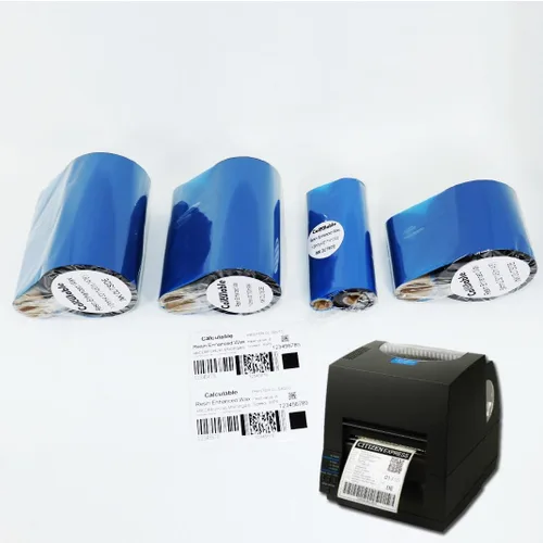 Vista 8 de 4.33 "x1476' (110mmx450m) Tinta de cinta de transferencia térmica fuera Cintas de cera cera de resina mejorada para Zebra GK420D SM4 ZT410 GC420t