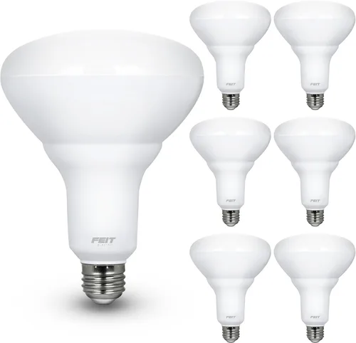 Vista 10 de Bombillas LED Feit Electric BR40, regulables, equivalentes a 65 W, vida útil de 10 años, 850 lúmenes, base E26, 2700k blanco suave, luces