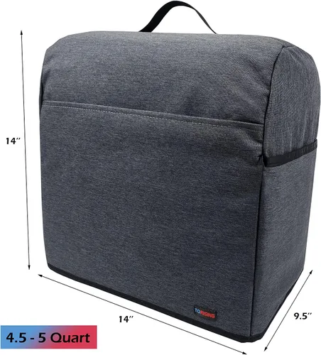Vista 2 de Funda a prueba de polvo para batidora de pie, con bolsa organizadora para mezcladora Kitchenaid, múltiples bolsillos para varios accesorios de Negro