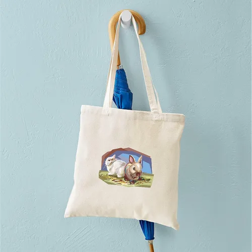 Vista 5 de CafePress Lop Eared Bunny - Bolsa de lona reutilizable beige, Caqui, S