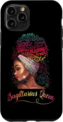 Vista 27 de iPhone 16 Sagittarius Queen Women November December Melanin Birthday Case