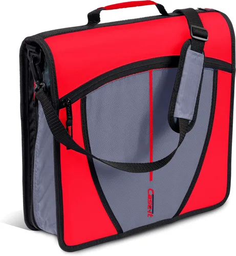 Vista 14 de Case-it Mighty Zip Tab - Carpeta escolar con cremallera Anillos tóricos de 3 pulgadas, capacidad de 600 hojas, carpeta de archivos expandible de 5
