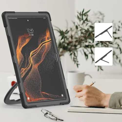 Vista 4 de Funda resistente para Galaxy Tab S10 Lite/S10 FE/S9 FE/S8/S7, funda híbrida resistente con soporte para S Pen y funda a prueba de golpes para niños