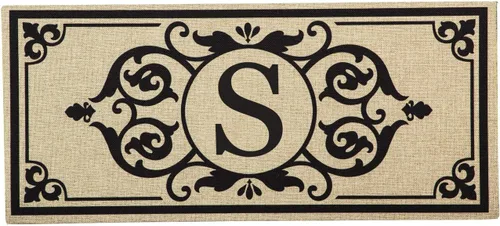 Vista 20 de Evergreen Flag Cambridge Monogram Letra A Burlap Sassafras Switch Mat 22" x 10