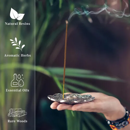 Vista 3 de Bakhoor - Varitas de incienso orgánicas sumergidas a mano, 100 varillas con hierbas naturales e ingredientes aromáticos, tiempo de combustión de 45