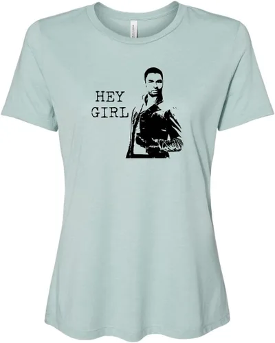 Vista 7 de Cute Women's Screen Printed Crew Neck Tee, Shirts With Sayings, Dusty Blue or Olive