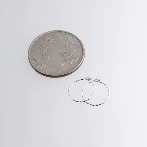 Vista 49 de Aretes de plata de ley abiertos para cartílago, tragus, delgados, calibre 22