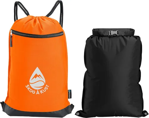 Vista 12 de Skog Å Kust GymSak - Bolsa de cincha con cordón 2 en 1 con bolsa seca impermeable extraíble