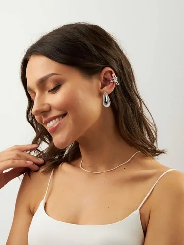 Vista 3 de Aretes de aro gruesos de oro para mujer, chapados en oro de 14 quilates, aretes de aro triple, hipoalergénicos, a la moda, aretes de aro gruesos