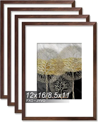 Vista 108 de Fxojyvo Marco de Fotos de 4x6, Muestra Foto de 3.5x5 con Paspartú o 4 x 6 Sin Paspartú, Liviano y de Alta Transparencia Marco de 4 por 6 para Pared
