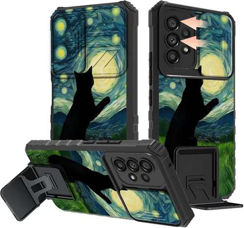 Vista 50 de Funda protectora resistente de doble capa para Samsung A14 5G (parte trasera con textura antideslizante), TPU suave a prueba de golpes, para Samsung