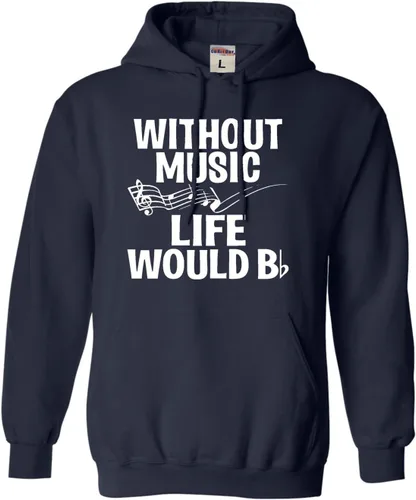 Vista 24 de Go All Out Sudadera con capucha para hombre y mujer sin música Life Would B Flat Funny Music Lovers Granate