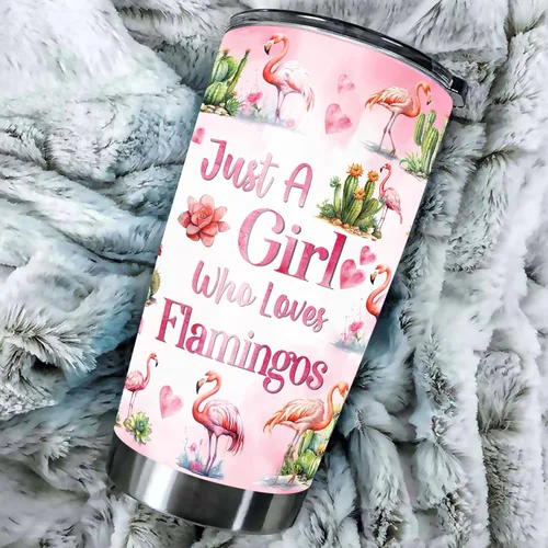 Vista 5 de Vaso de café de viaje personalizado con diseño de flamenco, tazas aisladas con tapa con nombre personalizado animal estampado floral, vasos de acero